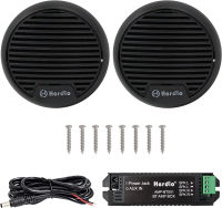 Herdio 3" inch Marine Bluetooth Speakers Boat Motorcycle Hot tub Stereo with Max Power 140 Watt (Black)