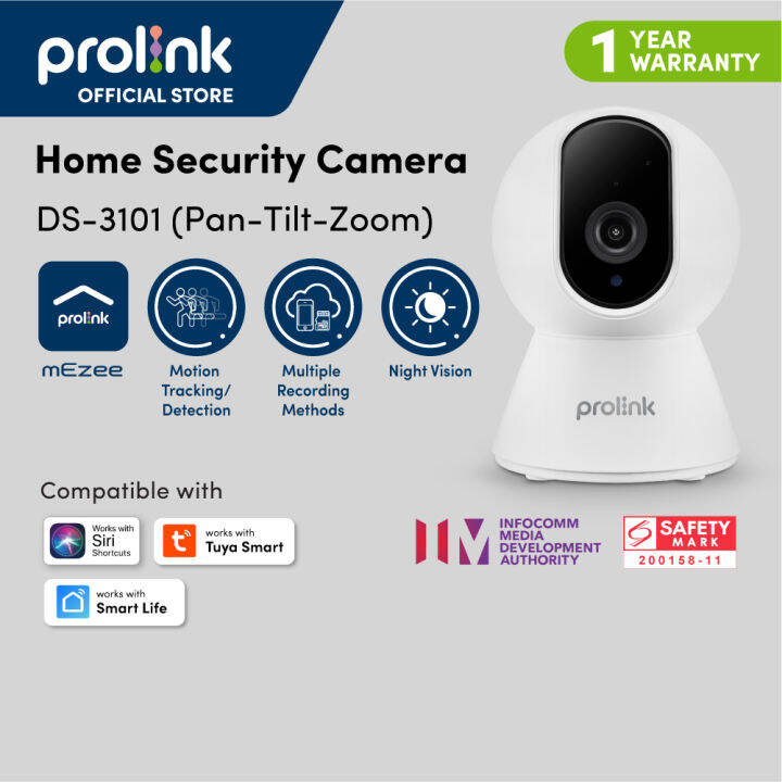 Prolink DS3101 Home Security Camera Pan/Tilt 360° 1080p Night Vision