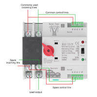 สวิตช์เปลี่ยนเครื่องกำเนิดไฟฟ้าแบบคู่สวิตช์ถ่ายโอนพลังงาน35มม. ที่ตั้งราง AC110V การทำงานแบบแมนนวลอัตโนมัติ100A รับประกันความต่อเนื่องสำหรับบ้าน