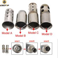 ZSDTRP 51mm Motorcycle Exhaust Muffler Adjustable DB Killer Silencer Noise Sound Eliminator Front Catalyst