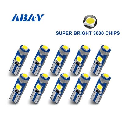☃ 10pcs T5 Led Bulb 3SMD 3030 Chips Super Bright Car Board Instrument Panel Lamp Auto Dashboard Warming Indicator Wedge Light 12V