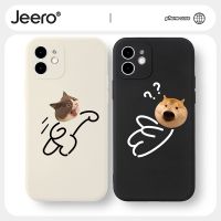 Jeero เคสคู่ เคสไอโฟน คู่รัก กันกระแทกซิลิโคนนุ่มการ์ตูนน่ารักตลก เคสโทรศัพท์ Compatible for iPhone 13 12 11 Pro Max SE 2020 X XR XS 8 7 ip 6S 6 Plus HFF1183