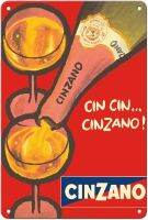 CIN Cinzano Asti Spumante โปสเตอร์โฆษณาวินเทจไวน์อัดลมอิตาลี C.1970-8in X 12นิ้วป้ายดีบุกโลหะโบราณ