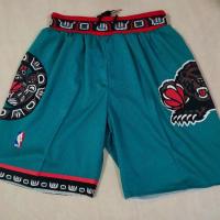 The grizzlies morans basketball pants mens double pocket embroidery shorts elastic restoring ancient ways breathable green shorts bigger sizes