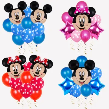 Disney Minnie Mouse Head Balloon Set Minnie Number Helium Globos Kids  Birthday Party Decor Baby Shower Toy Cake Decoration