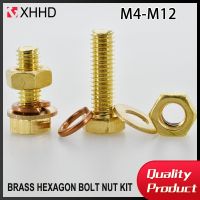 M4 M5 M6 M8 M10 M12 kuningan eksternal baut segi enam mur Kit mesin heksagonal luar sekrup mesin cuci Set Gasket Kit bermacam-macam