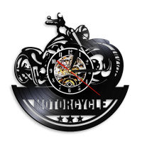 American Classic Motorcycle Wall Art Wall Clock Garage Sign Motorbike Vintage Vinyl Record Wall Clock Man Cave Decor Bikers Gift