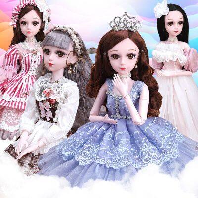 23New 60Cm BJD Doll With Princess Clothes Accessories Movable Jointed 1/3 Dolls Wedding Gown Dress Toys For Girls Gift