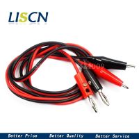 4MM red and black line banana head to crocodile clip multimeter line 1M banana head to double clip red and black power test line Electrical Circuitry