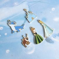 10 Pcs Castle Princess Deer Enamel Charms Handmade Craft Cartoon Girls Metal Charms Penendants Fit Earring DIY Jewelry Making DIY accessories and othe