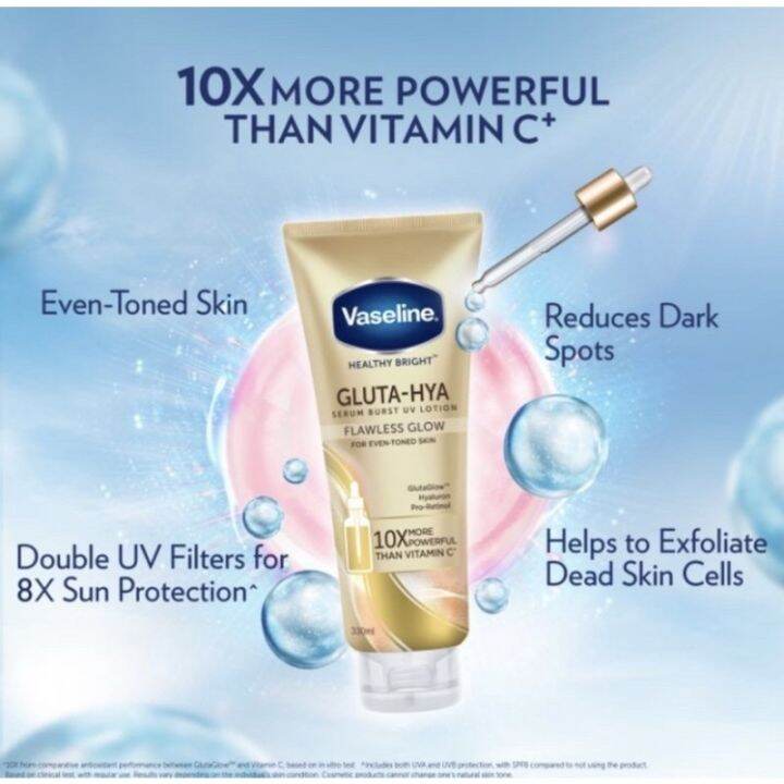 Vaseline Healthy Bright Gluta Hya💋 Flawless Glow Radiance 330ml Serum