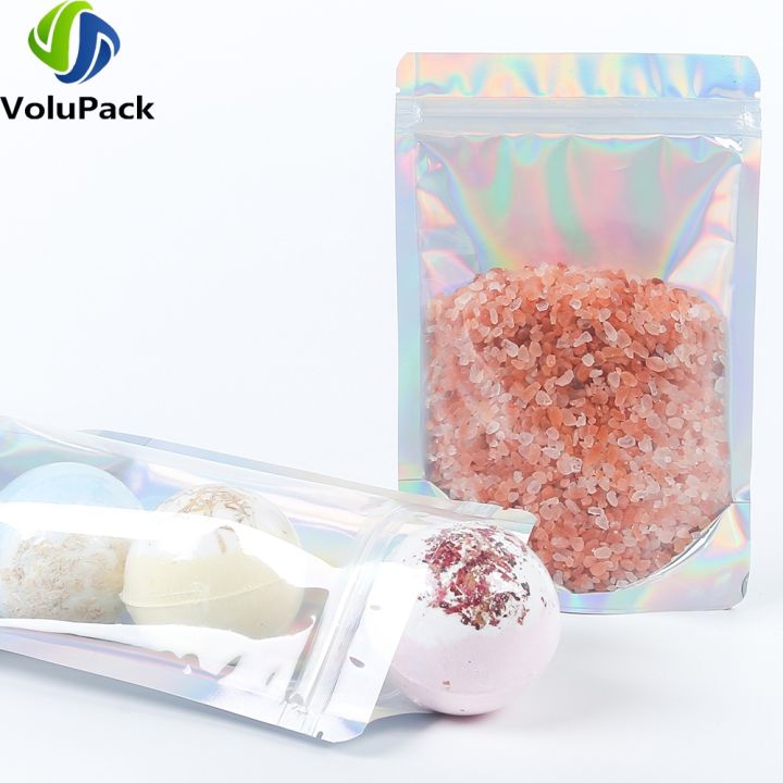 smell-proof-plastic-ziplock-front-holographic-back-pouches-recyclable-metallic-mylar-storage