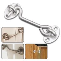 【LZ】♈  3 Inch Stainless Steel Cabin Hook Eye Shed Gate Door Latch Silent Holder Window Cabin Hook Lock And Eye Latch Lock Shed Gate