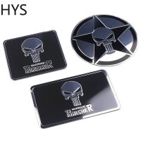 HYS The Punisher Skull ป้ายอัตโนมัติรถอะลูมิเนียมอัลลอยด์3มิติสัญลักษณ์การปรับแต่งรถสติกเกอร์ติดมอเตอร์ไซค์