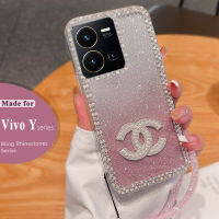 เคสโทรศัพท์แวววาว Vivo Y22S Y02 Y20S Y16 Y22 Y35 Y02S Y21 Y33S Y33T Y2S Y21T Y20i พลอยเทียม Y12S เคสโทรศัพท์ไล่ระดับสีหรูหรากากเพชรส่องแสงเป็นประกายวิบวับเคสโทรศัพท์เงางามเต็มรูปแบบ