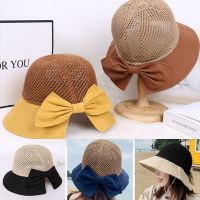 OKDEALS Topi Bucket หมวกบังแดดฤดูร้อนตาข่ายโปร่งสำหรับเดินทางหมวกบังแดดหมวกฟางหมวกชายทะเล