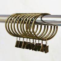 10pcs Stainless Steel Shower Curtain Ring Clamps hook Curtain clips Curtain accessories Metal Ring clamp Home Decor