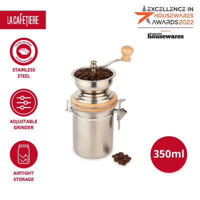 La Cafetiere Traditional Hand-Operated Coffee Mill , Manual Stainless Steel Coffee Grinder with Assembly Consistency Grind Stainless Steel ที่บดกาแฟ