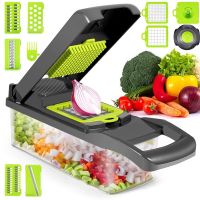 12 in 1 Multifunctional Vegetable Cutter Shredders Slicer With Basket Fruit Potato Chopper Carrot Grater Slicer Mandoline