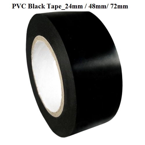 PVC Black Tape_24mm / 48mm/ 72mm Say House Lazada