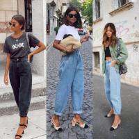 [A Motion045]VGN-Zara Slouchy/Baggy Mom Jeans เอวสูงสุดๆ (25-35)