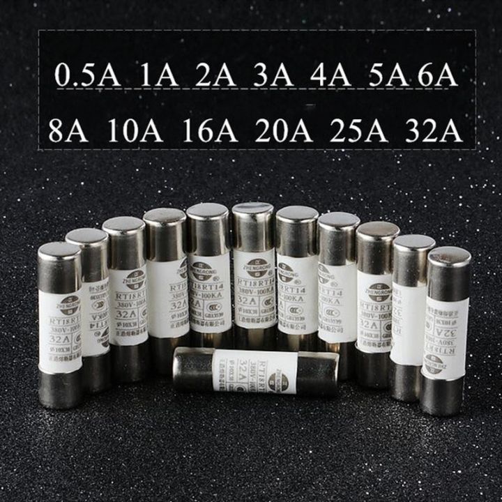 20pc-lot-r015-ceramic-fuse-cylindrical-fusible-fusivel-tube-0-5a-32a-low-voltage-10mmx38mm-electrical-equipment-supplies