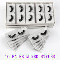 wholesale fashional false eyelashes hand made 3d mink volume eyelashes natural super messy soft lashes for make ups In Bulk