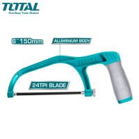 TOTAL โครงเลื่อย มินิ 6 นิ้ว (150 มม.) พร้อมใบเลื่อย รุ่น THMHF1503 ( 6" Mini Hacksaw ) สำหรับเลื่อยไม้