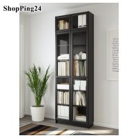 ตู้หนังสือ ตู้โชว์หนังสือ ตู้โชว์ บานกระจก 80x30x237 ซม. Bookcase Door Tempered Glass Show Collection 80x30x237 ซม.