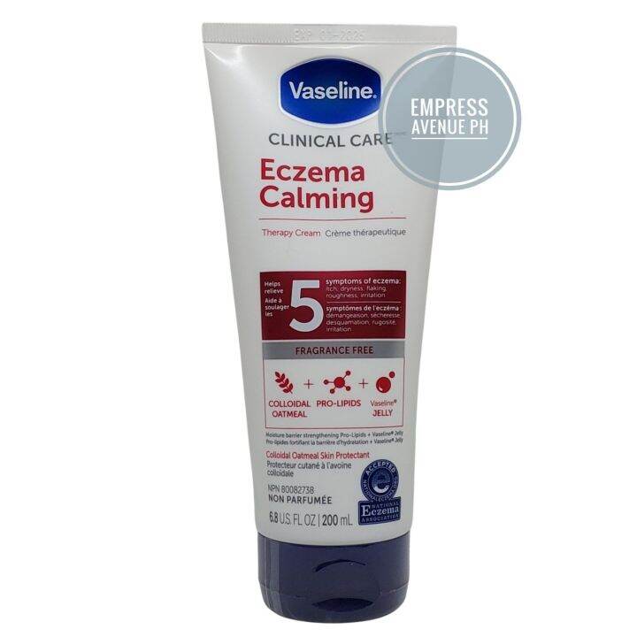 Vaseline Clinical Care Eczema Calming Therapy Cream, Colloidal Oatmeal Skin Protectant 200ml (6.