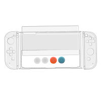 8 in 1 Crystal Cover for NS Switch OLED Controller Tempered Film Screen Thumb Stick Grips Caps Shell Game Console