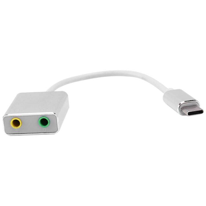 Connector Type C Cable Sound Card Splitter External Adapter Headphone