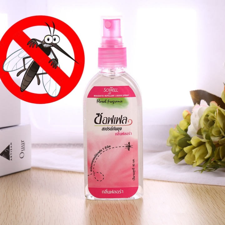 Soffell Spray,Rose Fresh scent, 80 ml. - Mosquito repellent spray ...