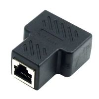 1 To 2 Ways Network LAN Cable Ethernet Female Cat6 RJ45 Splitter Connector Adapter UTP Cat7 5e Conector Switch Adapters Coupler Cables