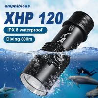 Super 9000LM XHP120 Professional Diving Flashlight 800m Underwater Scuba Diving Torch IPX8 Waterproof Dive Light 26650 Battery Rechargeable  Flashligh