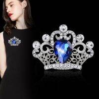 LEEKER Luxury Crystal Crown Brooch With Blue Purple Stones Pin For Women Retro Party Jewelry Mixed Styles Brooches Gift 127 XS2