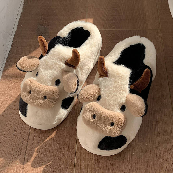 new-upgrate-cute-animal-slipper-women-girls-kawaii-fluffy-winter-warm-slippers-woman-cartoon-milk-cow-house-slippers-funny-shoesth