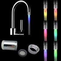 Romantic 7 Color Change LED Faucet Temperature Sensor Light Shower Head Water Bath Home Bathroom Glow Kitchen Tap Aerators Hot Showerheads