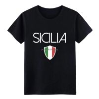 Mens Sicilia Italian Flag Sicily Italy Sovenir Tee Gran T Customize Tee Gents Fitness