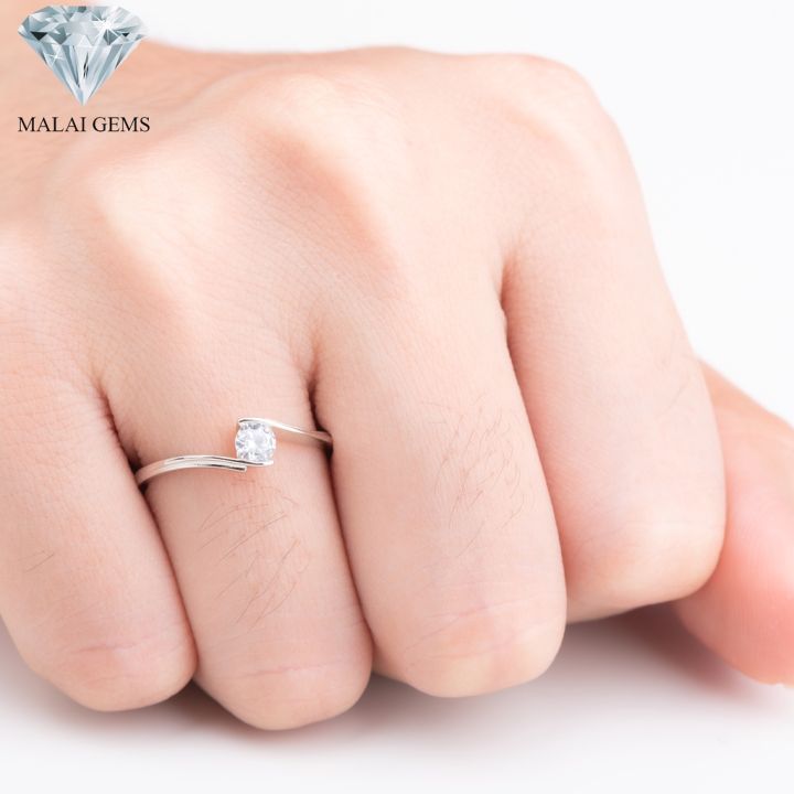malai-gems-แหวนเพชร-แหวนเพชรชู-เงินแท้-925-เคลือบทองคำขาว-ประดับเพชรสวิส-cz-รุ่น-151-r13117-แถมกล่อง-แหวนเงินแท้-แหวนเงิน-แหวน