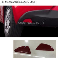 Car Detector Plastic Cover Trim Back Tail Rear Fog Light Lamp Reflector Frame Stick 2pcs For Mazda 2 Demio 2015 2016 2017 2018