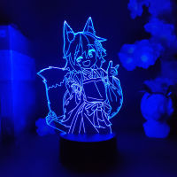 สุนัขจิ้งจอกที่เป็นประโยชน์ Senko San อะนิเมะ Waifu หุ่น3D LED ไฟในคืนที่มีสีสันของขวัญวันเกิดมังงะห้องนอนตกแต่งตารางโคมไฟ