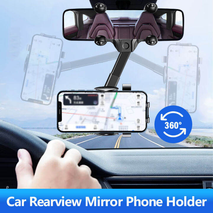 Universal Rearview Mirror Car Holder Car Cellphone Mount Stand 360