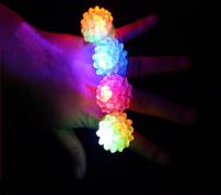 【CW】 [Funny] 36pcs/lot Flashing LED Light Up Toys Bumpy jelly Rings toy luminous Strawberry model ring girl evening of adornment gift