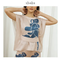 [Exclusive] Shaka - Lady Dance Scarf Cape Blouse เสื้อแขนกุด BL-A210718