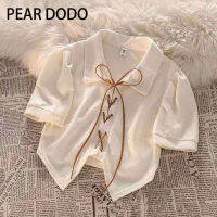 PEAR DODO เสื้อโปโลคอปกแขนสั้นสไตล์เกาหลีสำหรับผู้หญิง