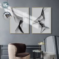 Nordic Black White art wall art Canvas Painting posters Prints Abstract line Picture for Living Room Morden Home Decor No Frame Bar Wine Tools