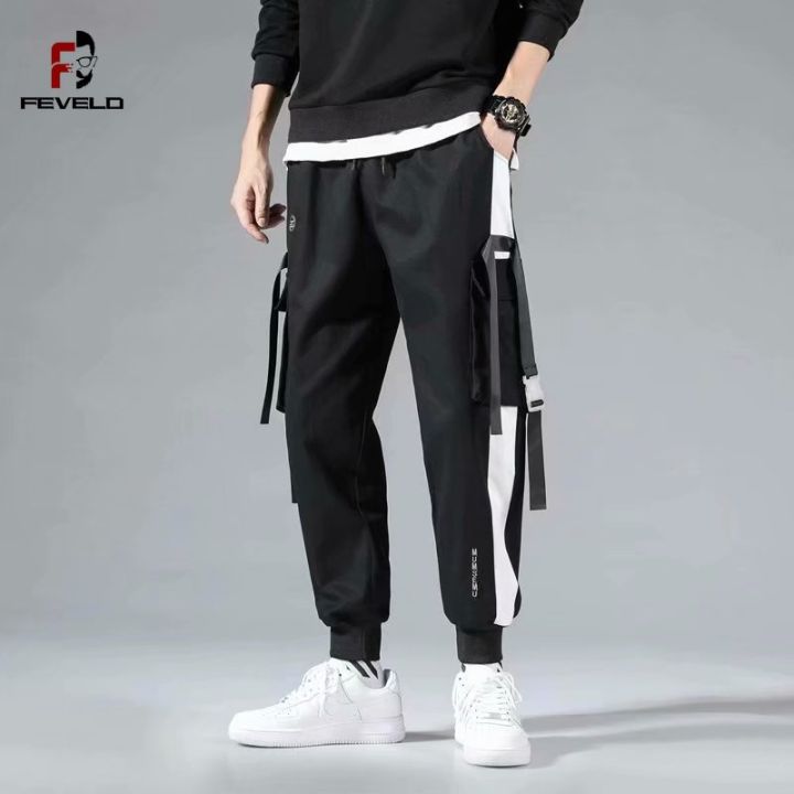 Feveld Cargo Pants for Men Summer Thin Overalls Men's Tide Brand