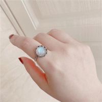 Exaggerated natural moonstone restoring ancient ways ring fat forefinger big yards ring gem crystal jewelry gift opening ring —D0517