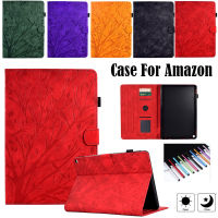 เคสขาตั้งสำหรับ Amazon 12th Fire HD 8 Plus 10th Gen Fire HD 10 Plus Fire7 11th 12th 9th 7th 5th 2022 2019 2017 2015แท็บเล็ตลายต้นไม้โชคชะตาเคสหนัง PU แบบฝาพับ